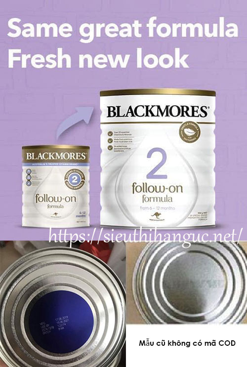 sữa Blackmore số 2 mẫu mới và mẫu cũ