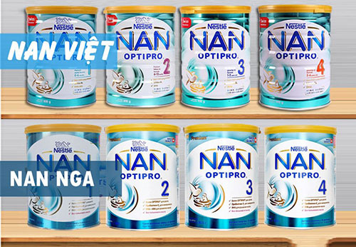 So sánh sữa Nan Nga và Nan Việt